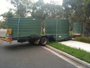 Tubs arriving on a truck