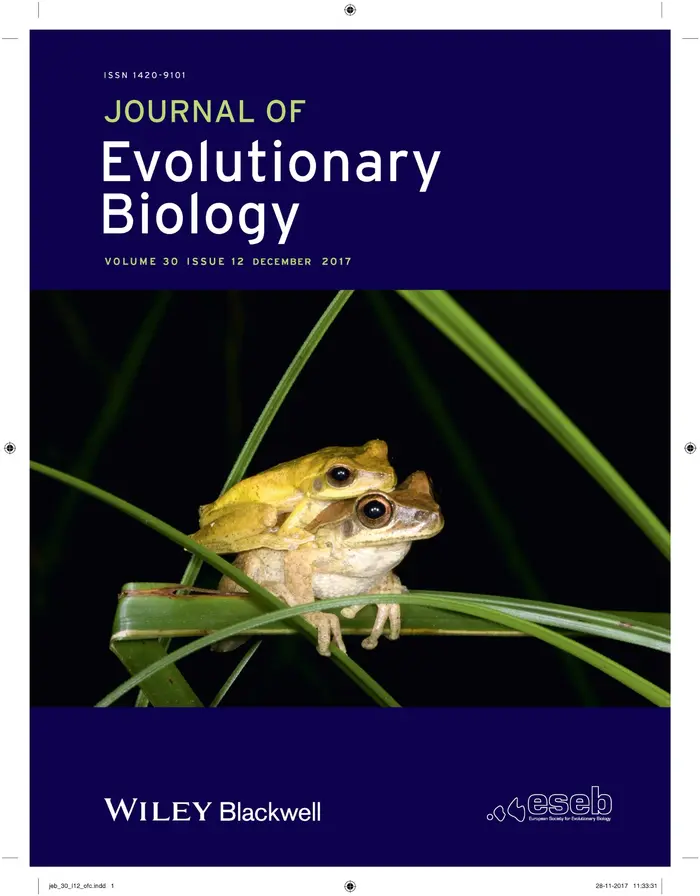 Journal of Evolutionary Biology 2017 cover featuring frogs