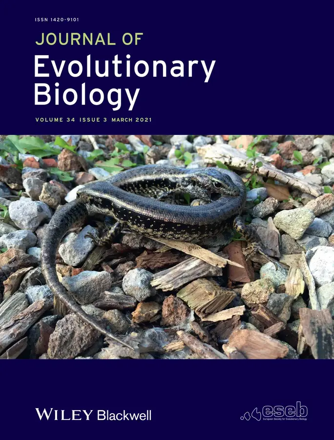 Journal of Evolutionary Biology 2021 cover featuring a lizard