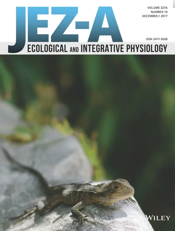 Journal of Experimental Zoology Part A December 2017 cover featuring a lizard